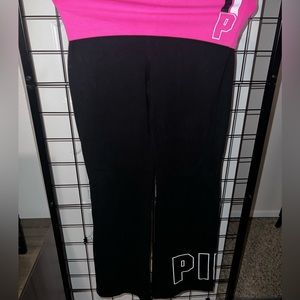 Victoria’s Secret flared yoga pants with flip down waistband